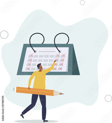 four day work week, reduce working day to increase efficiency and productivity, flexible work day for employee benefit concept.flat design.illustration with people.