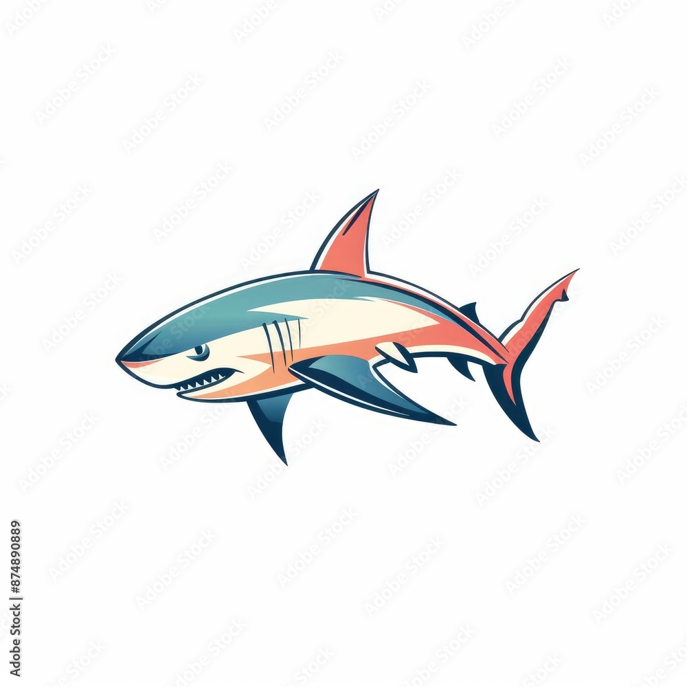 A Shark Logo Template, Icon, Creative Illustration Concept, Predator Theme, Detailed And Vibrant Design A Shark Logo Template, Icon, Creative Illustration Concept, Predator Theme, Detailed And Vibrant Design