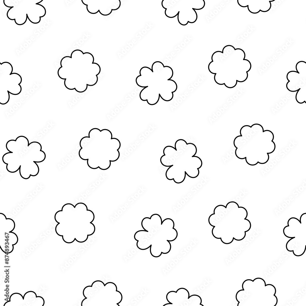 Lucky clover. Seamless pattern. Coloring Page. Traditional Irish symbol for St. Patrick s day. Hand drawn style. Vector drawing. Design ornaments. Lucky clover. Seamless pattern. Coloring Page. Traditional Irish symbol for St. Patrick s day. Hand drawn style. Vector drawing. Design ornaments.