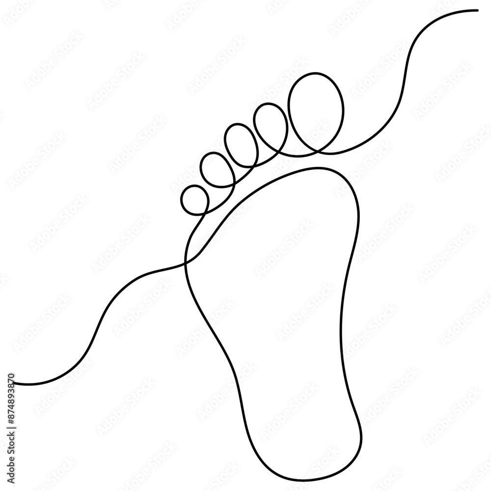 Foot single line art, continuous one line drawing of Isolated outline vector art
Foot single line art, continuous one line drawing of Isolated outline vector art