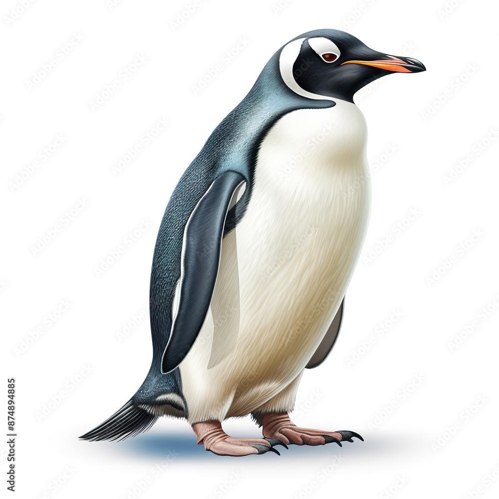 Fototapeta premium penguin on white