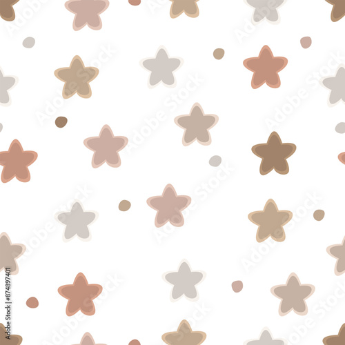 Stars on a white background, seamless illustration