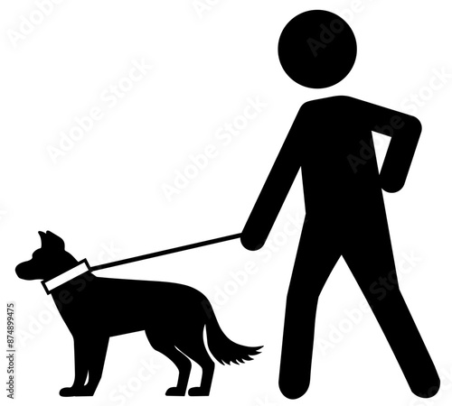 犬の散歩をする人　ピクトグラム