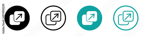 Resize vector icon set. Maximize or extend image icon designs
