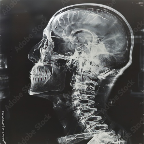 an x - ray of a man's head photo