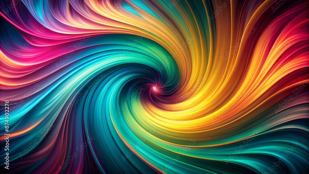 Vibrant abstract fusion of turquoise, fuchsia, and yellow hues creates a mesmerizing swirl of colors against a dark background gradient. Vibrant abstract fusion of turquoise, fuchsia, and yellow hues creates a mesmerizing swirl of colors against a dark background gradient.