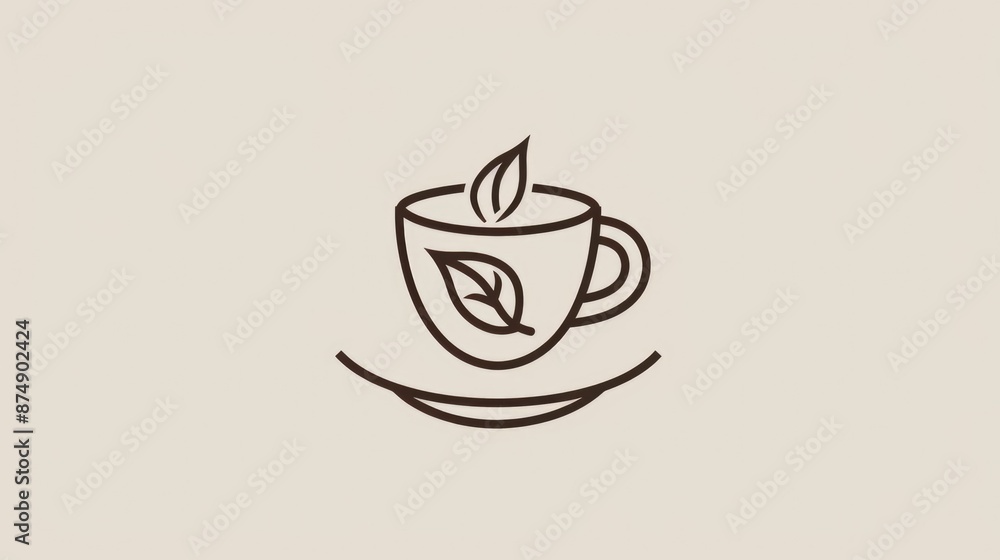 Cup of coffee with leaf Cup of coffee with leaf