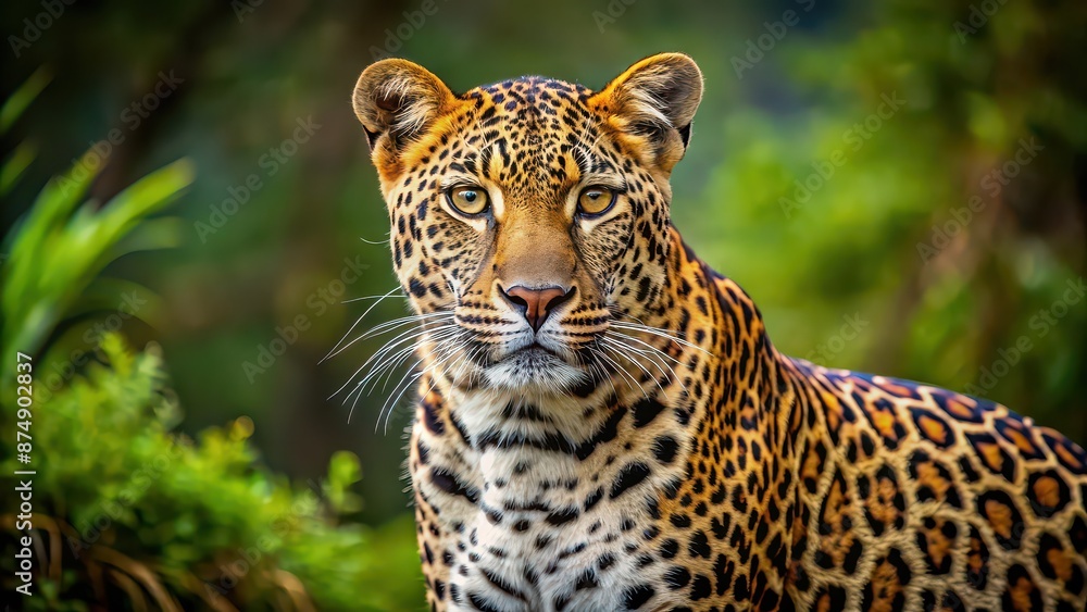 Obraz premium Majestic leopard in the wild, showing its powerful and stealthy nature, wildlife, predator, safari, feline