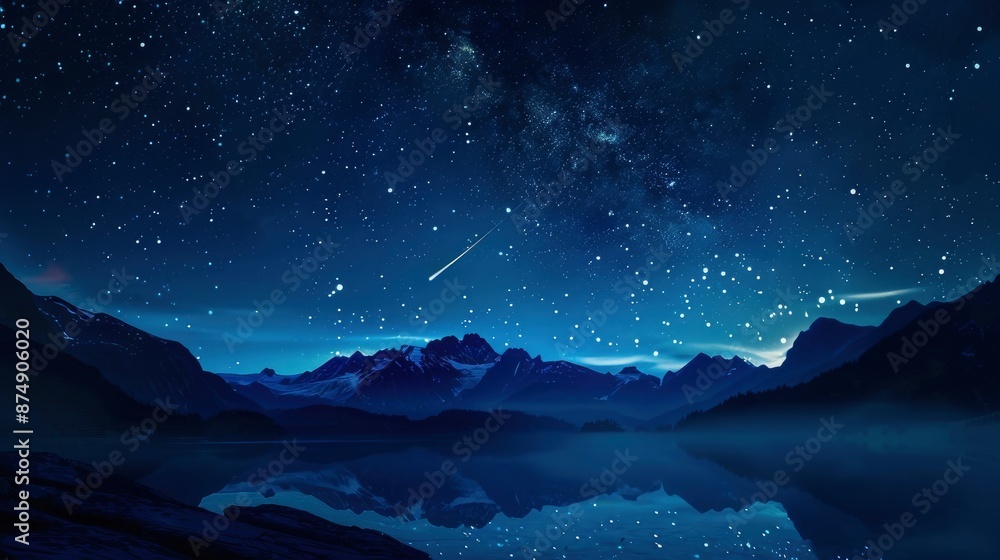 Fototapeta premium A Shooting Star Near The Big Dipper In Engadine