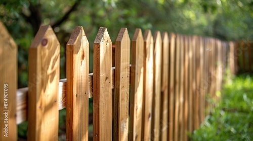 wooden fence with combination beautiful leaf and flower