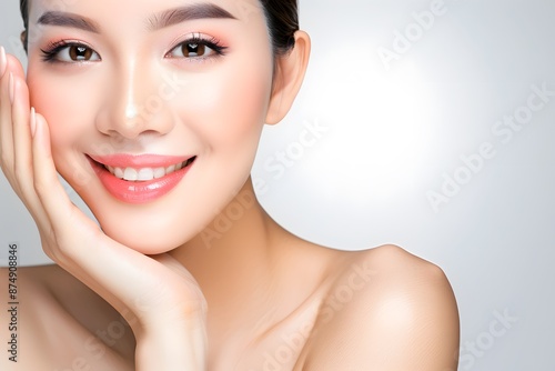 Asian model with closed up shot. Studio quality.