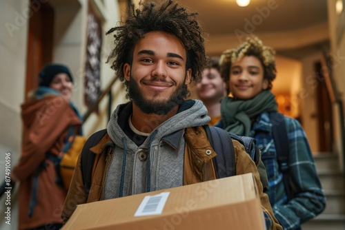 Students moving into their first apartment
