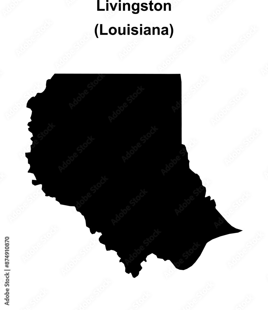 Livingston Parish (Louisiana) blank outline map Livingston Parish (Louisiana) blank outline map