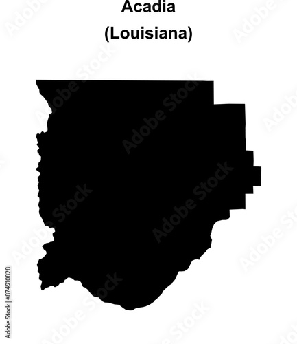 Acadia Parish (Louisiana) blank outline map