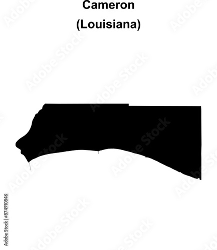 Cameron Parish (Louisiana) blank outline map photo