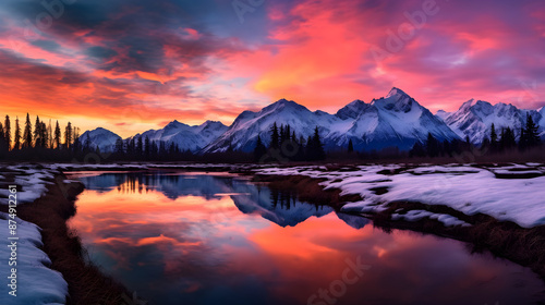 Wallpaper Mural The Majestic Alaskan Landscape: A Pictorial Celebration of Wilderness and Tranquility at Sunset Torontodigital.ca