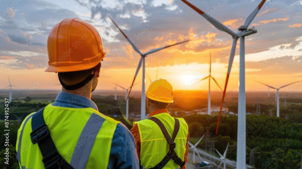 Wind turbine maintenance crew, ensuring the efficiency of renewable energy sources Wind turbine maintenance crew, ensuring the efficiency of renewable energy sources
