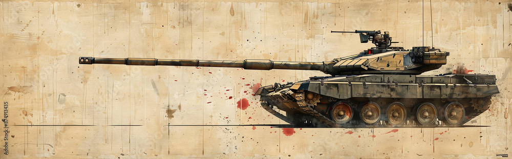 Minimalist Tankman Day Poster - Khaki Background with Realistic Tank Illustration for Military Design Prints Minimalist Tankman Day Poster - Khaki Background with Realistic Tank Illustration for Military Design Prints