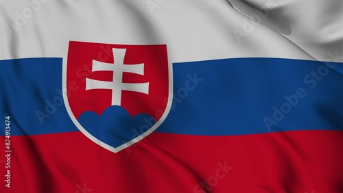 A beautiful view of the Slovakia flag video. 3d flag-waving video. Slovakia flag 4K resolution. photo