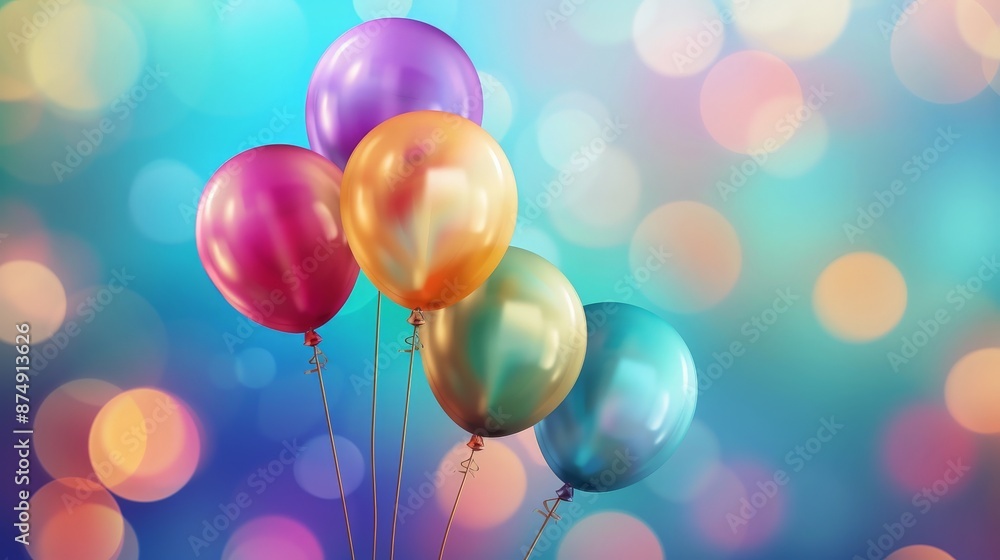 Colorful Balloons Against a Blurred Background Colorful Balloons Against a Blurred Background