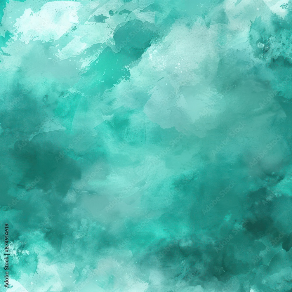 Abstract Turquoise Watercolor Background