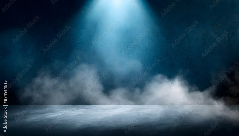 Empty dark abstract cement wall and studio room with smoke float up interior texture. Generative AI. Empty dark abstract cement wall and studio room with smoke float up interior texture. Generative AI.