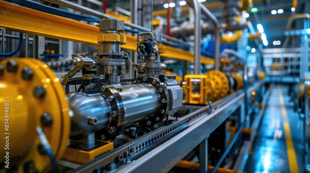 Hydrogen-powered industrial machinery in a high-tech factory Hydrogen-powered industrial machinery in a high-tech factory