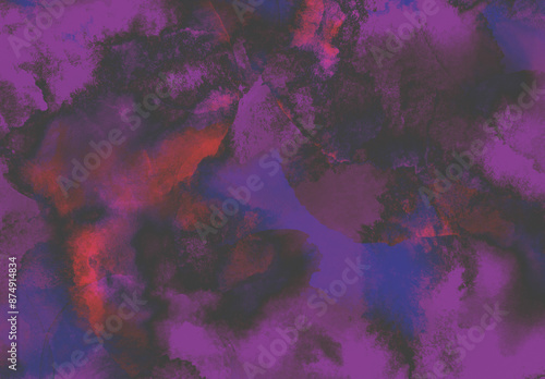 Foto Dark Purple and Black Ominous Background（暗い紫色と黒がにじんだような不気味な背景）