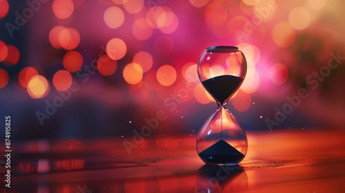 hourglass on red background