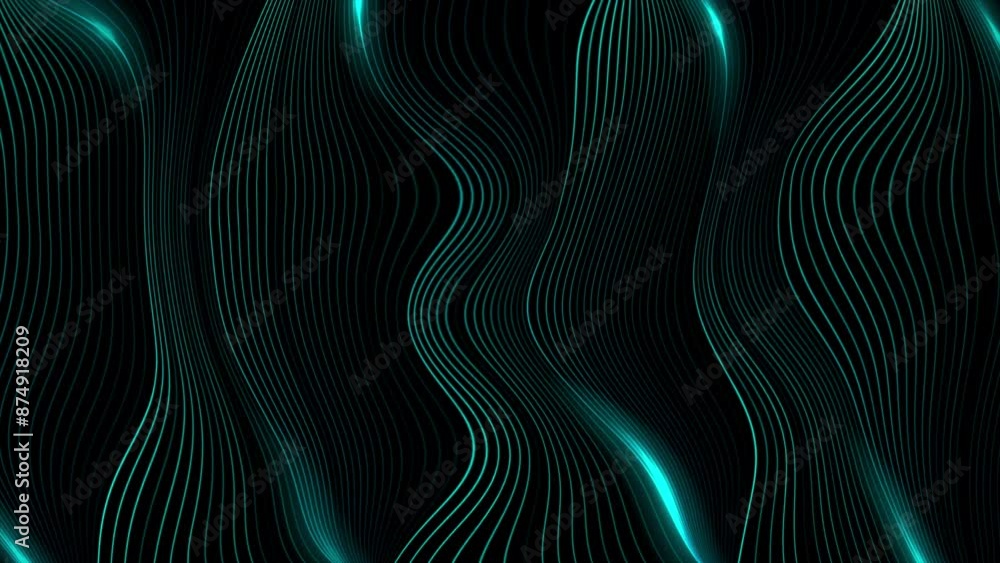 Blue glowing minimal wavy lines abstract futuristic tech background. Seamless looping motion design. Video animation Ultra HD 4K 3840x2160 Blue glowing minimal wavy lines abstract futuristic tech background. Seamless looping motion design. Video animation Ultra HD 4K 3840x2160
