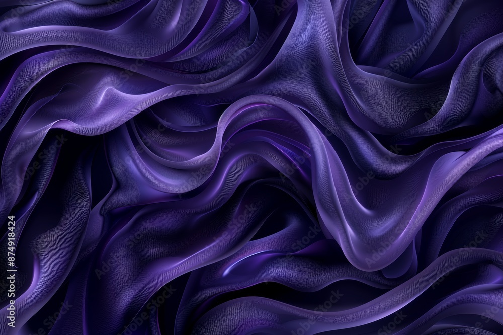 Fototapeta premium Abstract purple swirling fabric creating a luxurious and elegant background for sophisticated designs.