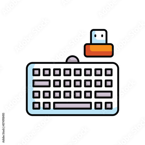 Keyboard icon design with white background stock illustration