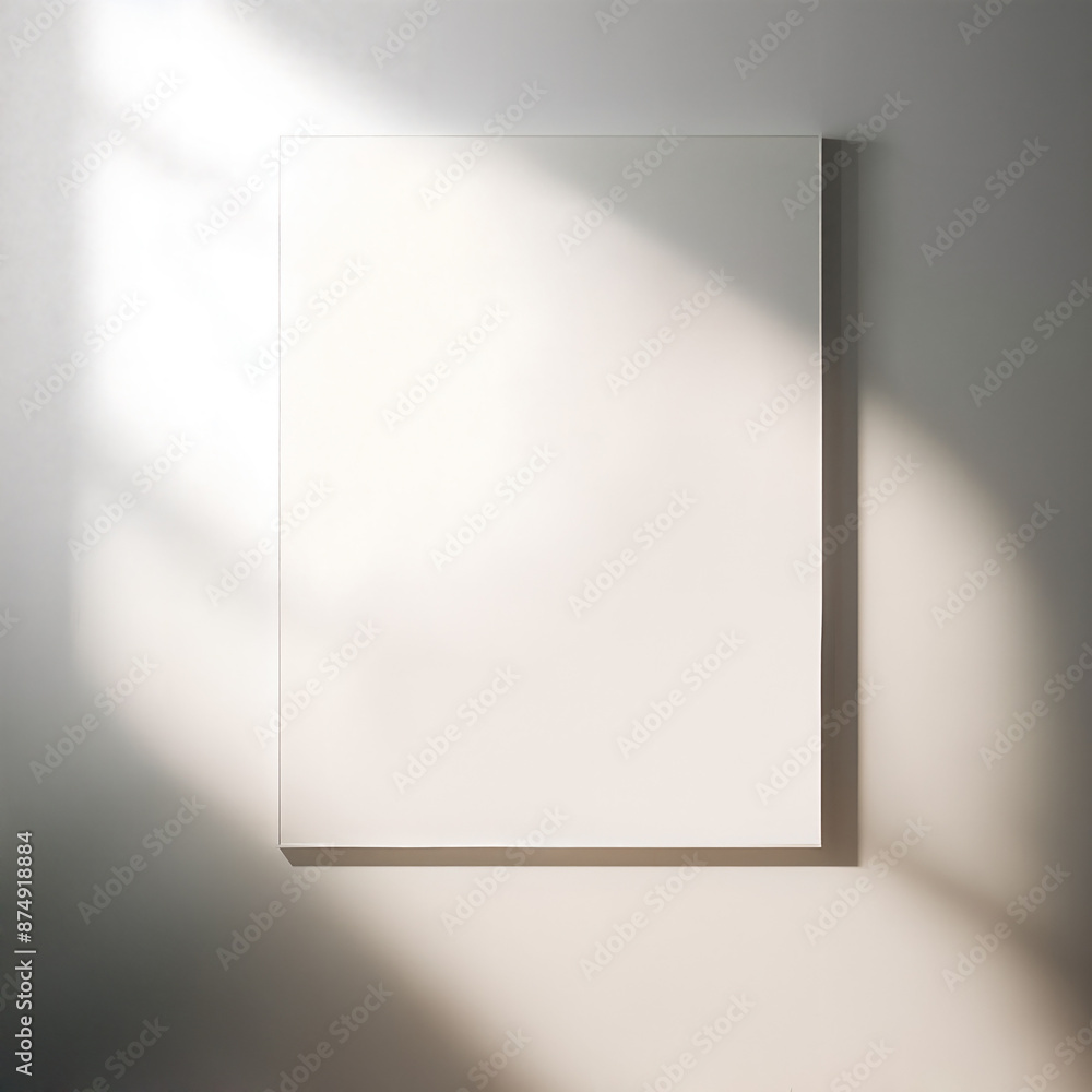 A blank canvas mockup with the shadow of window on it. A blank canvas mockup with the shadow of window on it.