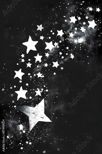 Wallpaper Mural 白黒の星の背景のイラスト Torontodigital.ca