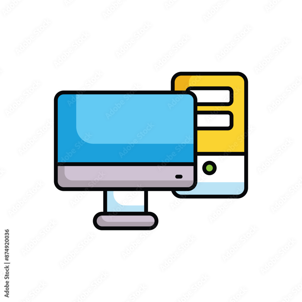 Computer icon design with white background stock illustration Computer icon design with white background stock illustration