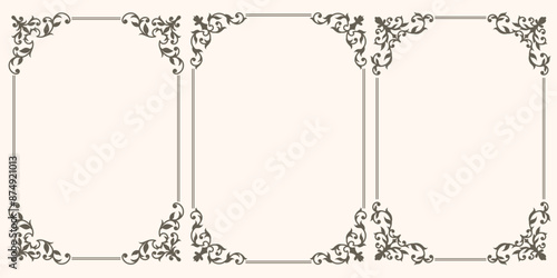 Set of decorative vintage frames