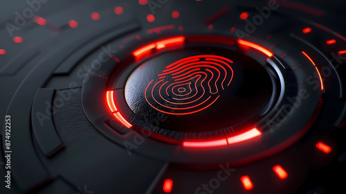 3D digital fingerprint scanner. Fingerprint password encryption for security integrated into online. illustration background wallpaper.