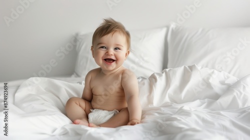 The adorable smiling baby