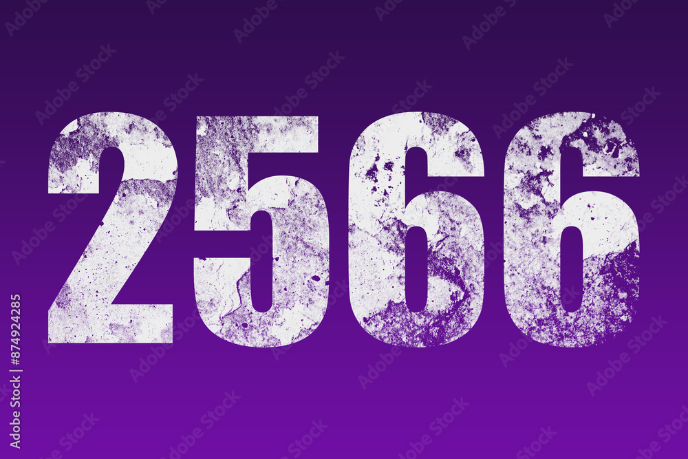 flat white grunge number of 2566 on purple background. flat white grunge number of 2566 on purple background.