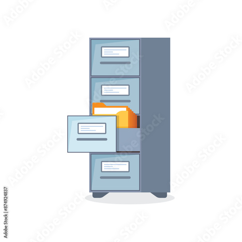 Office cabinet icon in flat style. Furniture storage vector illustration on isolated background. Drawer sign business concept.(Несколько значений)