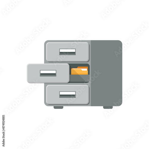 Office cabinet icon in flat style. Furniture storage vector illustration on isolated background. Drawer sign business concept.(Несколько значений)