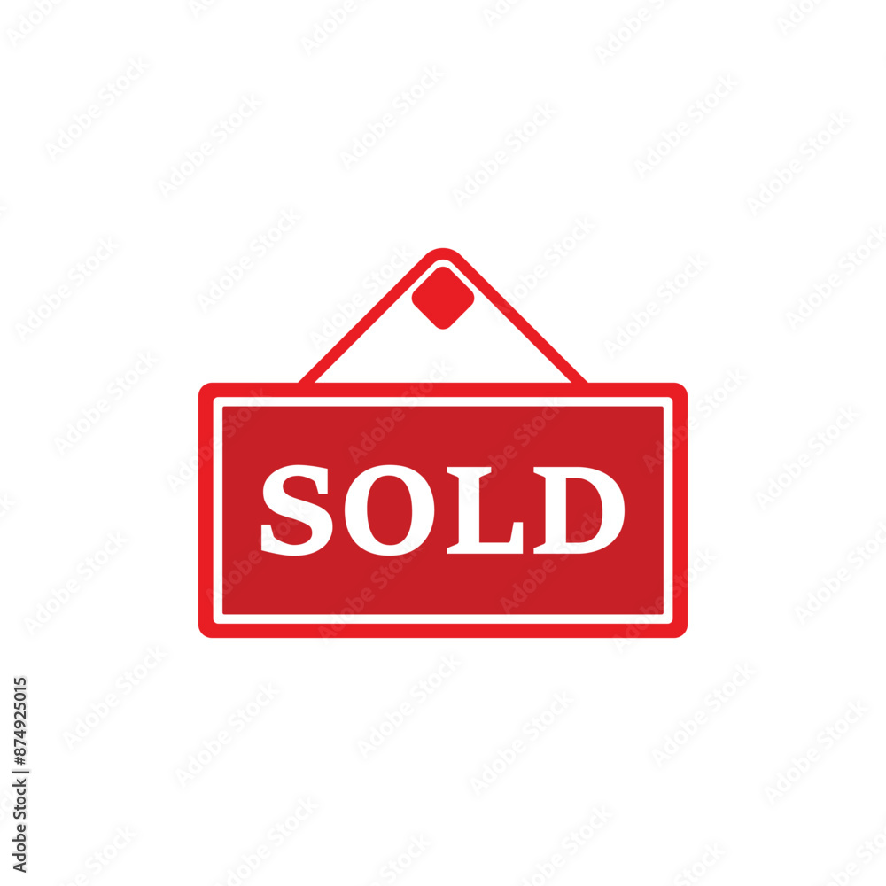 Real estate banner icon in flat style. Sale label vector illustration on isolated background. Sold sign business concept. Real estate banner icon in flat style. Sale label vector illustration on isolated background. Sold sign business concept.