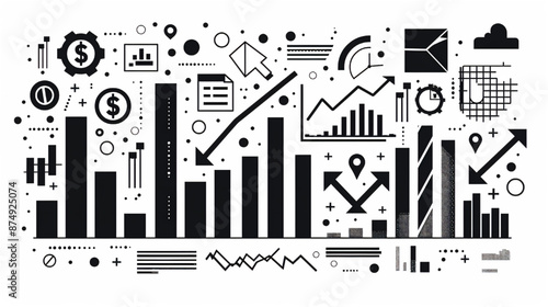 投資とチャートのベクターイラスト
