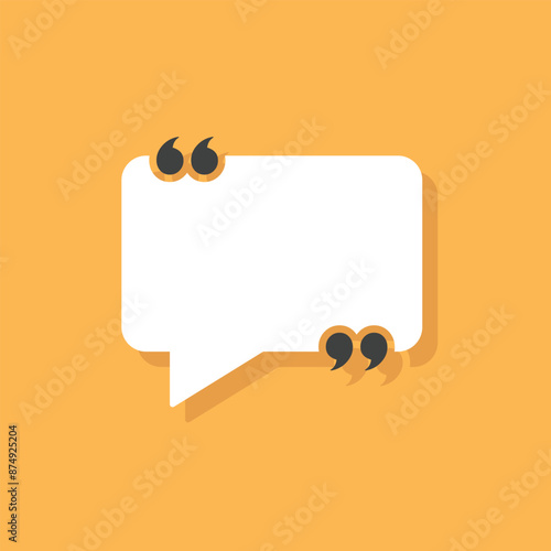 Quote frame icon in flat style. Speech bubble vector illustration on isolated background. Comment sign business concept.