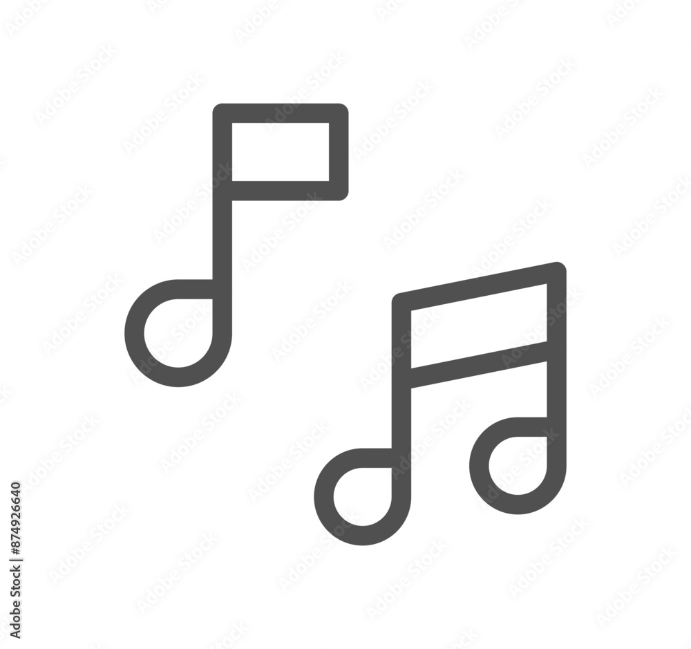 Music icon outline and linear vector.
Music icon outline and linear vector.