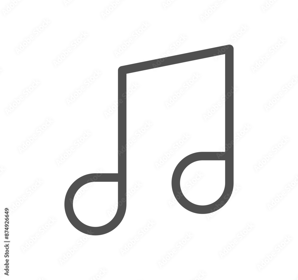 Music icon outline and linear vector.
Music icon outline and linear vector.