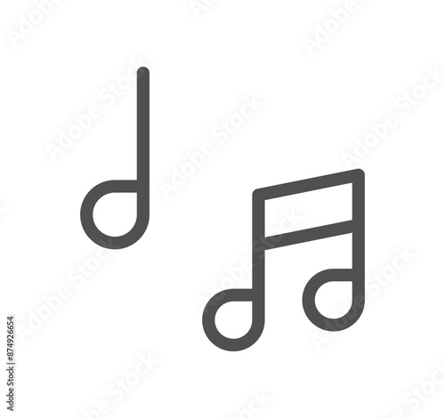 Music icon outline and linear vector. 