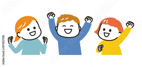 colorful illustration of excited kids