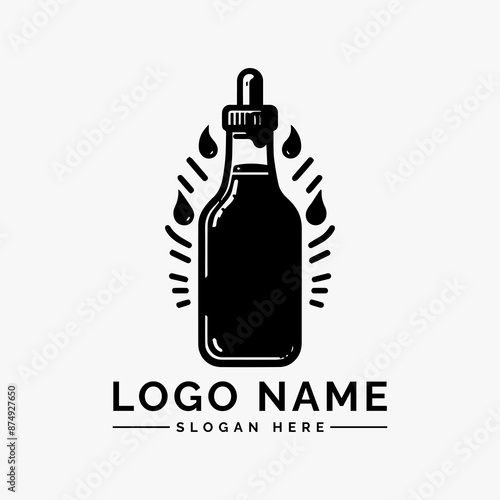 bottle sauce modern logo design vector