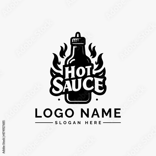 bottle sauce modern logo design vector